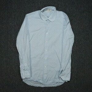 Suitsupply Shirt Mens Small 15 Blue Testa Egyptian Cotton Long Sleeve Button‎